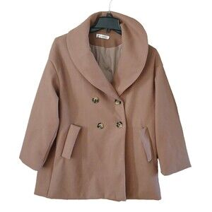 Peacoat Double Breasted Women's XL Vintage Casual Modest Winter Front Pockets